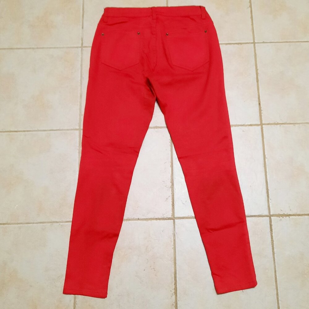 Hybrid & Company Stretch Denim Skinny Jeans - Red - Size 7